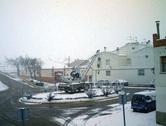 Rotonda Ramón y Cajal tras la nevada