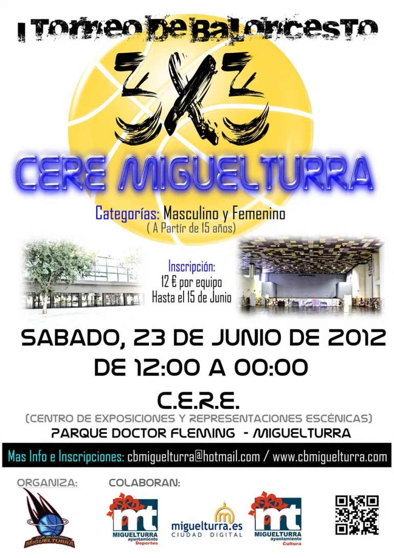 imagen del cartel del torneo de básket 3x3,  junio