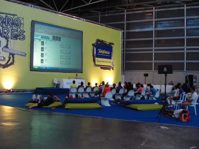 imagen antes de la charla en Campus Party 2007