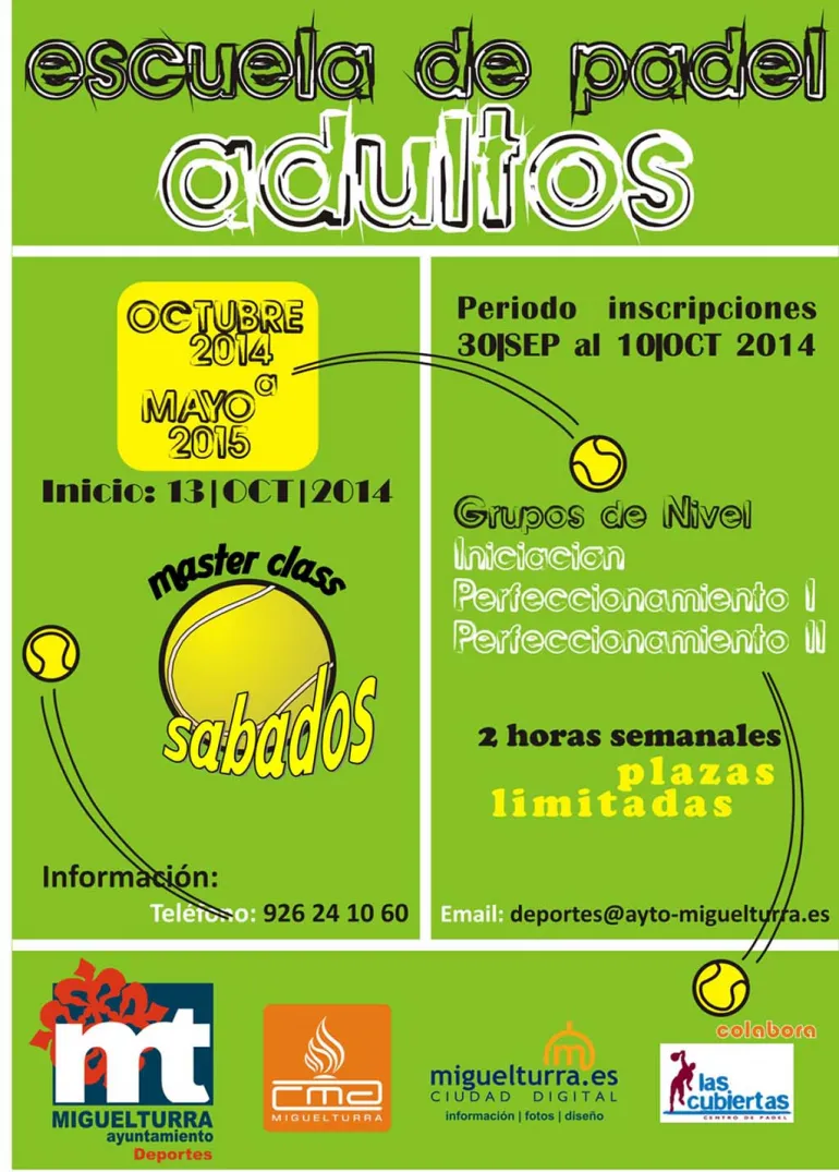 imagen Escuela Pádel Personas Adultas, 2014-2015