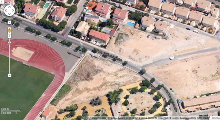 imagen de las parcelas desde el aire, enero 2014