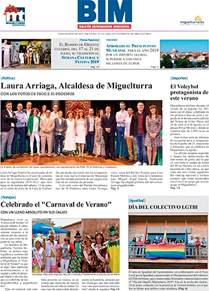 imagen portada del Boletín Informativo Municipal de julio de 2019