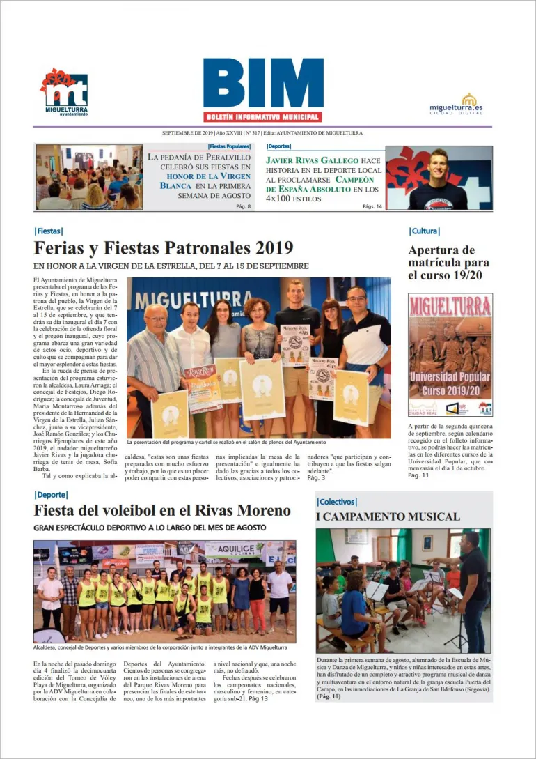 imagen de la portada del BIM número 317 correspondiente a septiembre de 2019