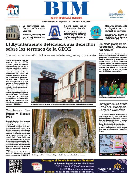 imagen de la portada del BIM, septiembre 2013