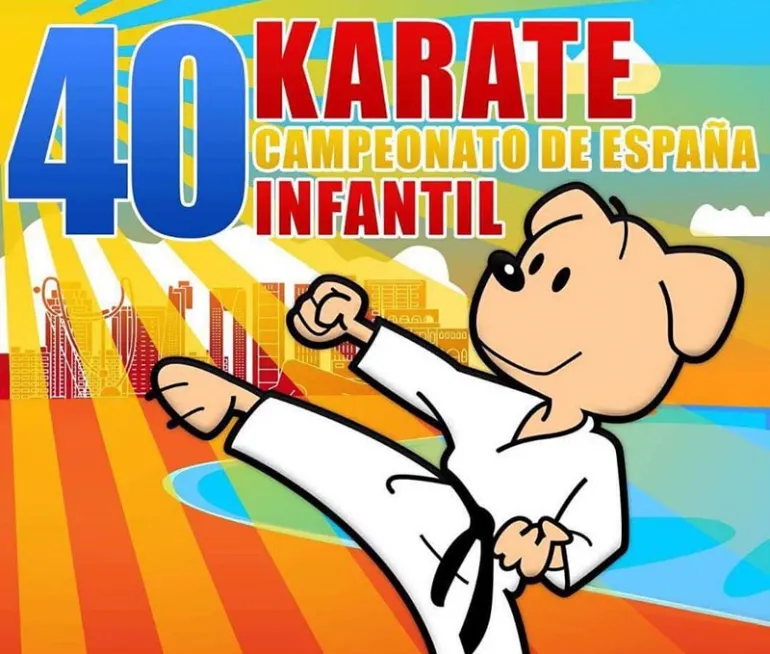 imagen del cartel del 40 campeonate de karate infantil de España, abril 2018