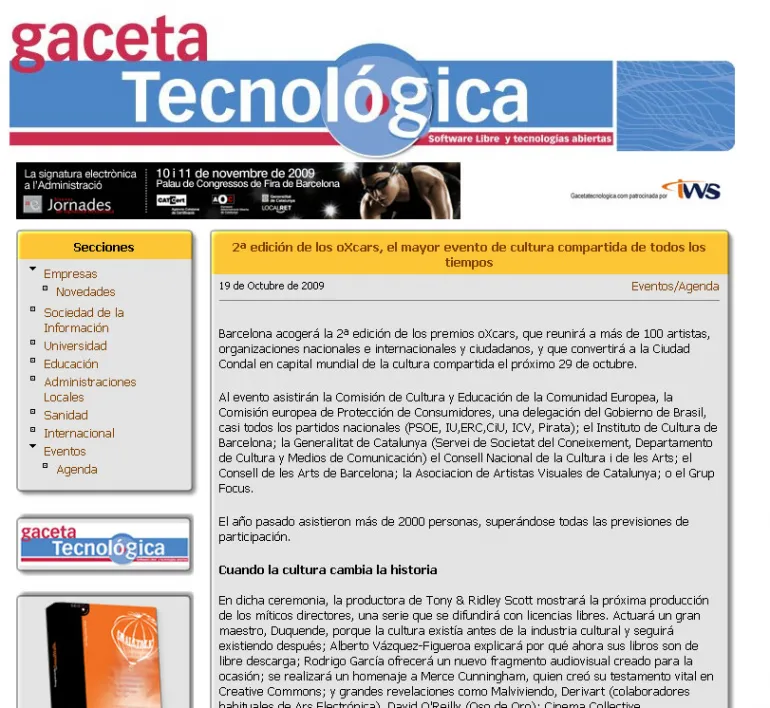 imagen portada digital Gaceta Tecnológica, nov 09