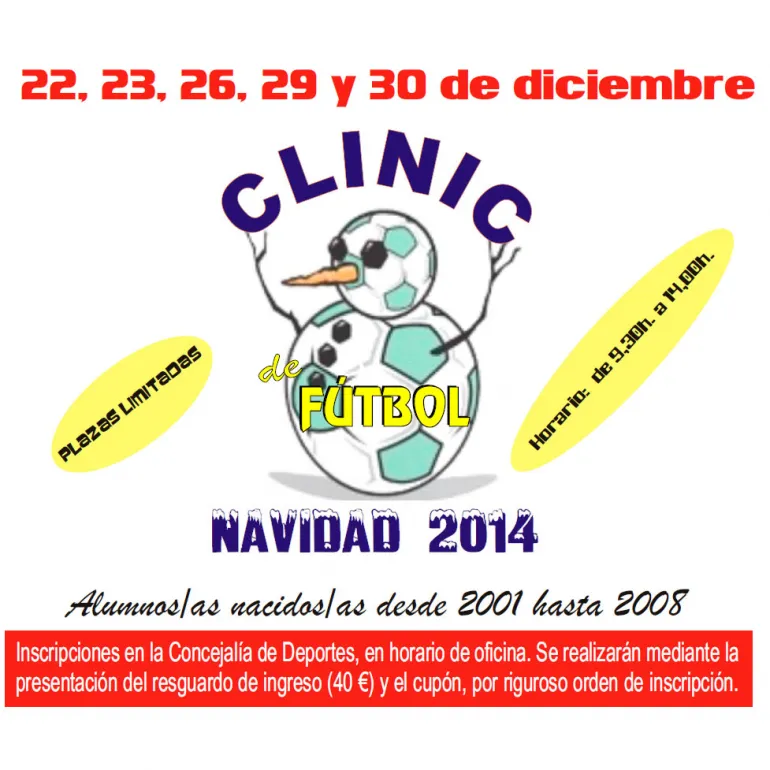 imagen cartel Clinic de Fútbol de Navidad 2014