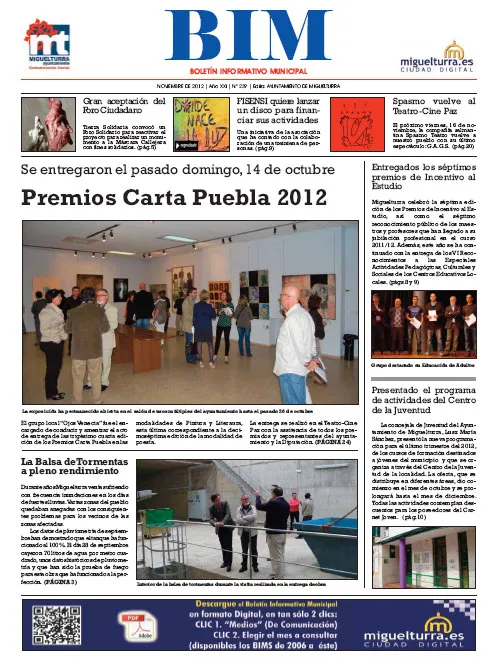 imagen portada del BIM de Noviembre de 2012