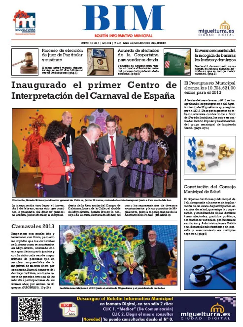 imagen portada del BIM de marzo de 2013