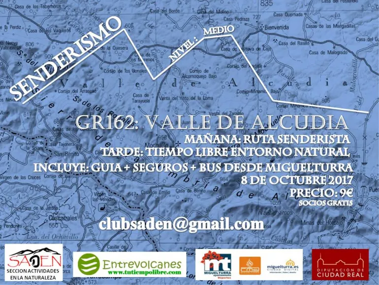 imagen del cartel de senderismo por el Valle de Alcudia, octubre 2017