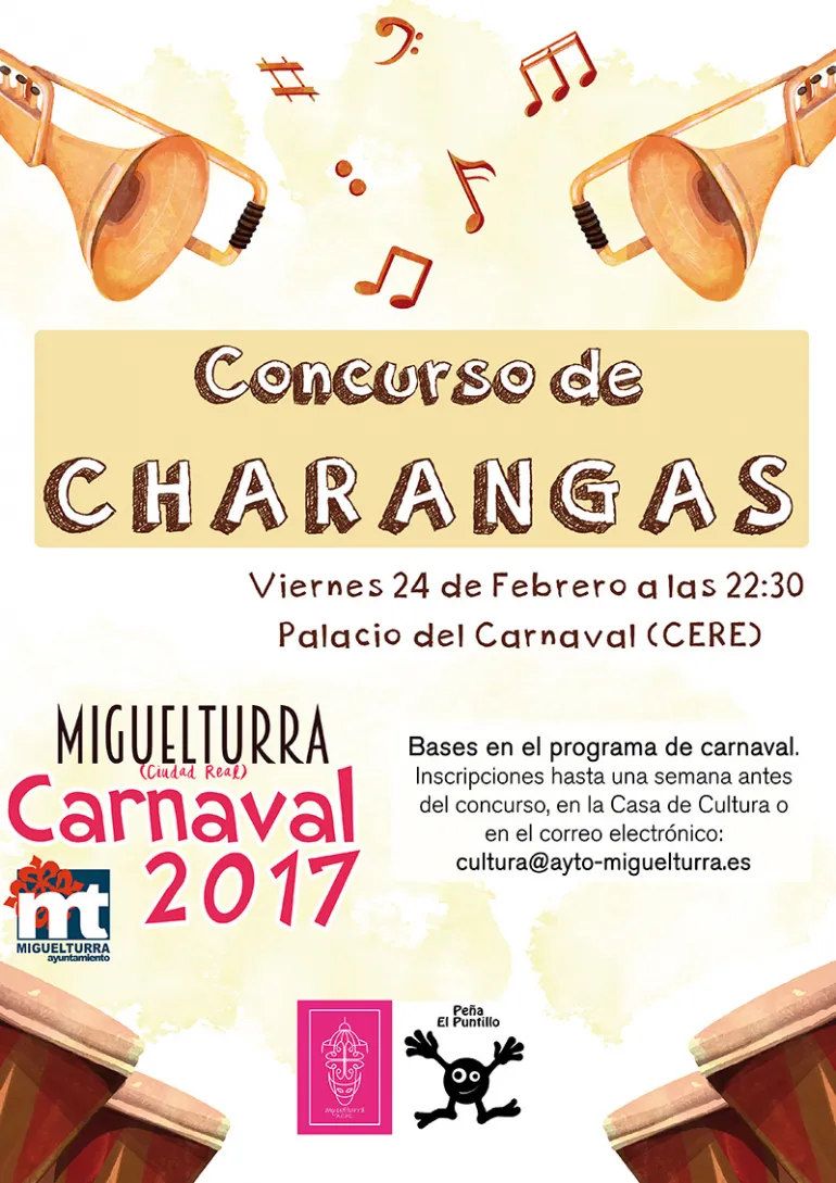 imagen del cartel concurso de charangas, carnavales miguelturra 2017