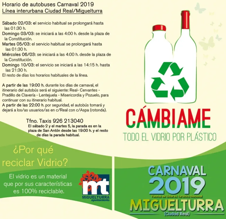 imagen parte del folleto campaña Cámbiame, Carnaval 2019 Miguelturra