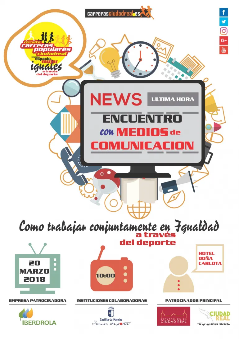 imagen del cartel anunciador del encuentro con mass media, marzo 2018