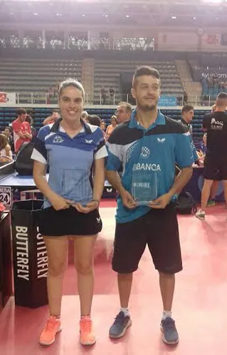 imagen de Javier Benito y Sofía Barba, campeonato tenis de mesa 2017