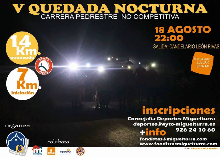 imagen del cartel de la V Quedada Nocturna en Miguelturra, agosto 2017