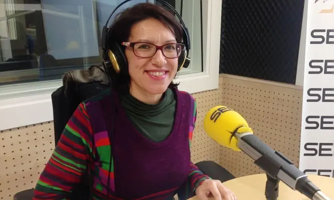 imagen de Victoria Sobrino durante la entrevista en Cadena Ser, enero 2017
