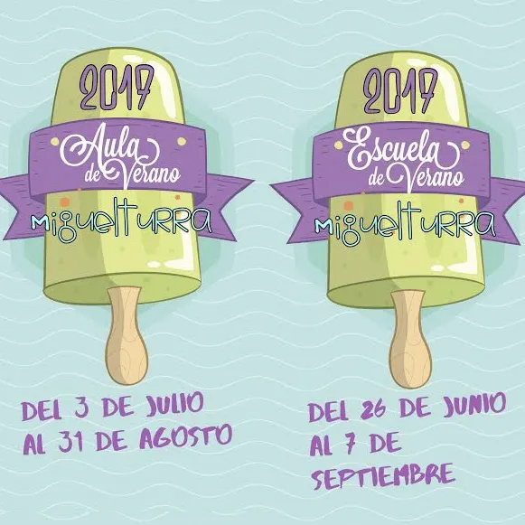 imagen montada con los diseños del Aula y Escuela de Verano de Miguelturra 2017