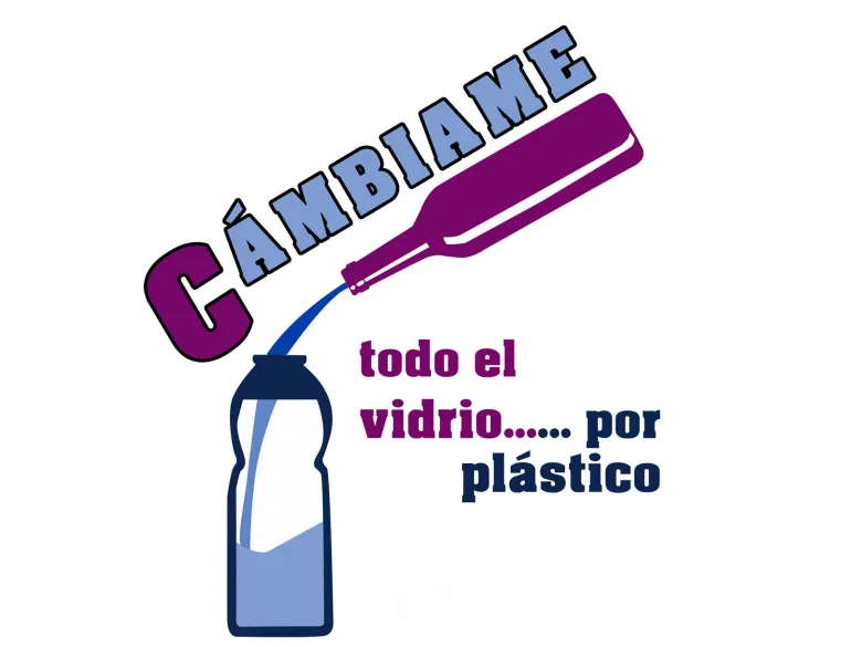 imagen de la campaña sustitución de vidrio por plástico en Carnavales, diseño Portal Web