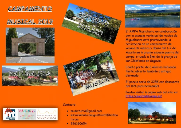 imagen extraída del tríptico del Campamento Musical agosto 2019 en Segovia