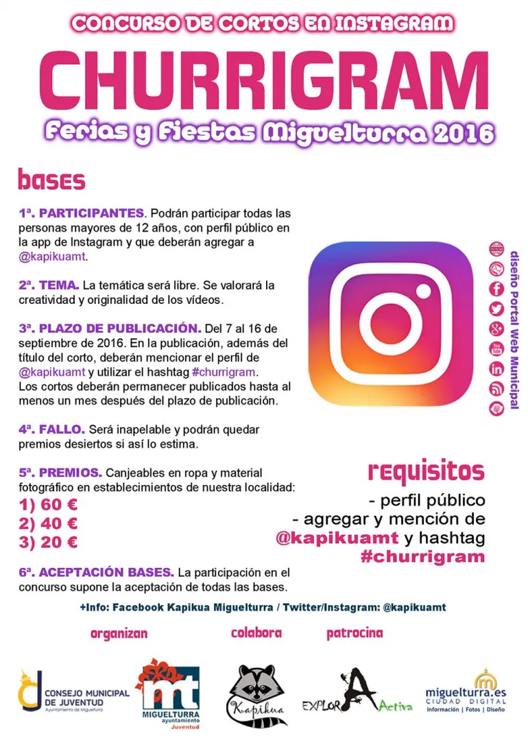 imagen del cartel anunciador concurso Churrigram, ferias y fiestas Miguelturra 2016