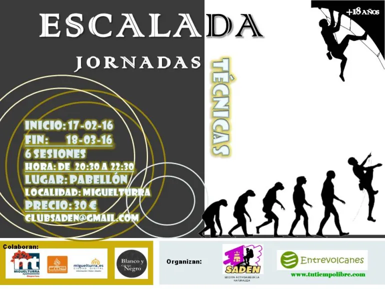 imagen del cartel jornadas técnicas de escalada en Miguelturra, 2016
