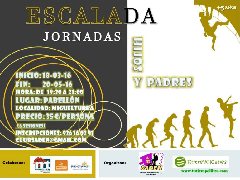 imagen cartel curso de escalada de marzo a mayo de 2016