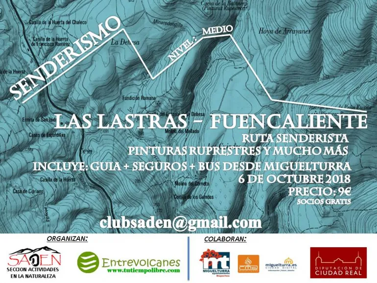 imagen cartel ruta senderismo por Fuencaliente, 6 octubre 2018