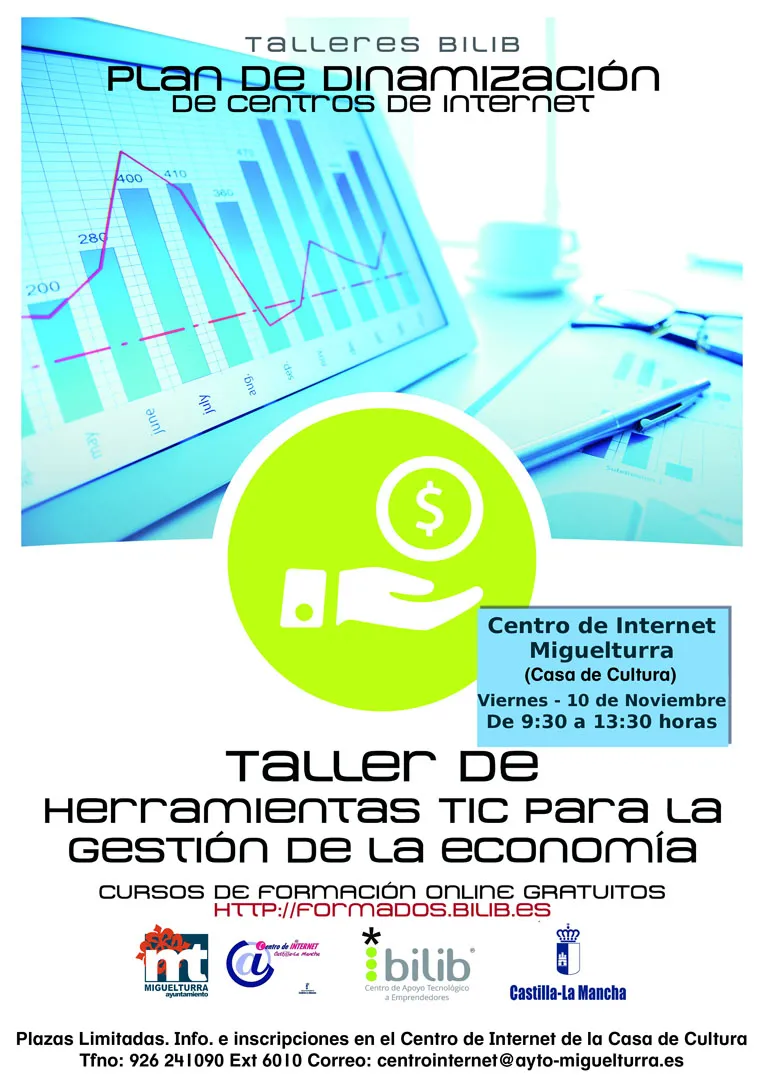 imagen del cartel del taller sobre gestión digital de economía, noviembre 2017