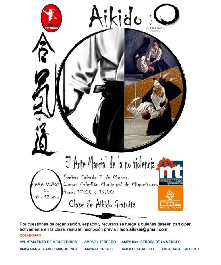 imagen del cartel de la jornada infantil de Aikido, marzo 2020 Miguelturra