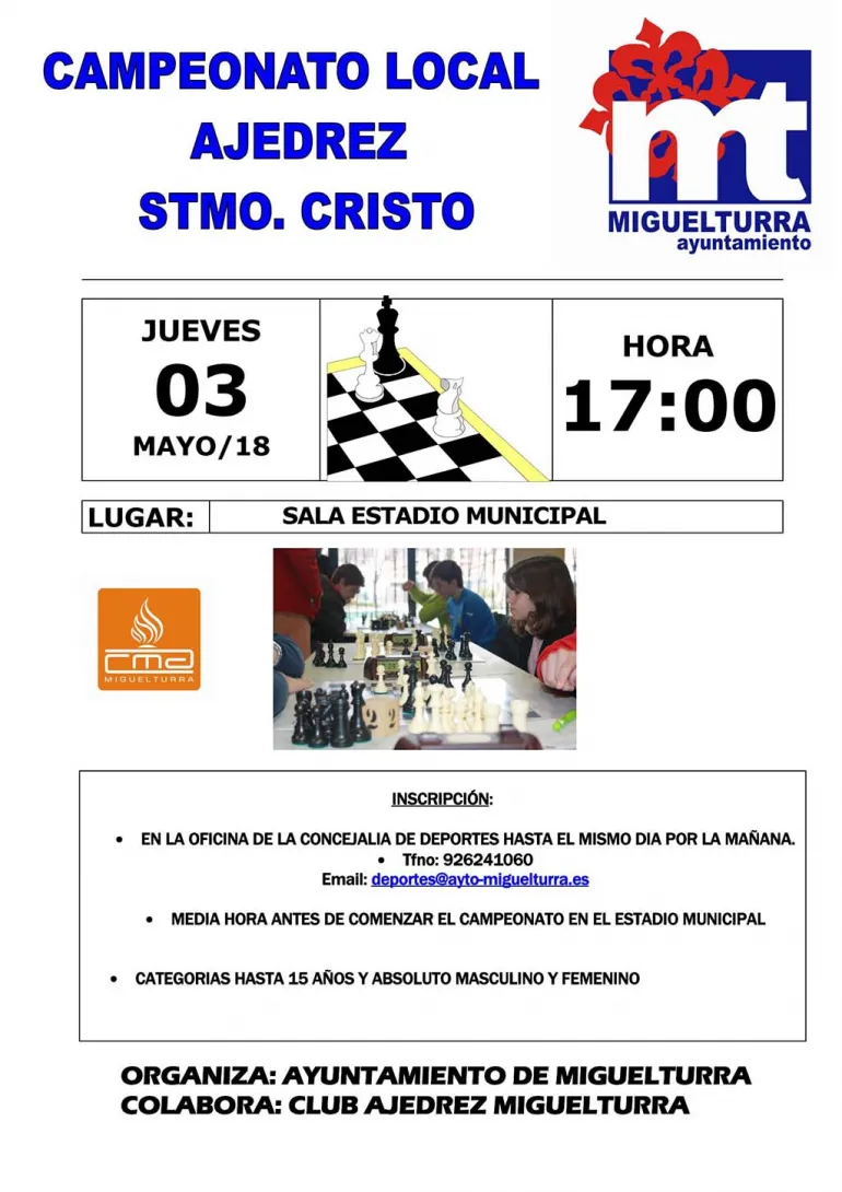 imagen del cartel anunciador del Campeonato Local de Ajedrez del Cristo 2018
