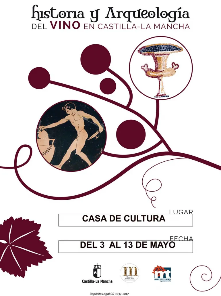 imagen del cartel de la exposición sobre historia y arqueología del vino, mayo 2018