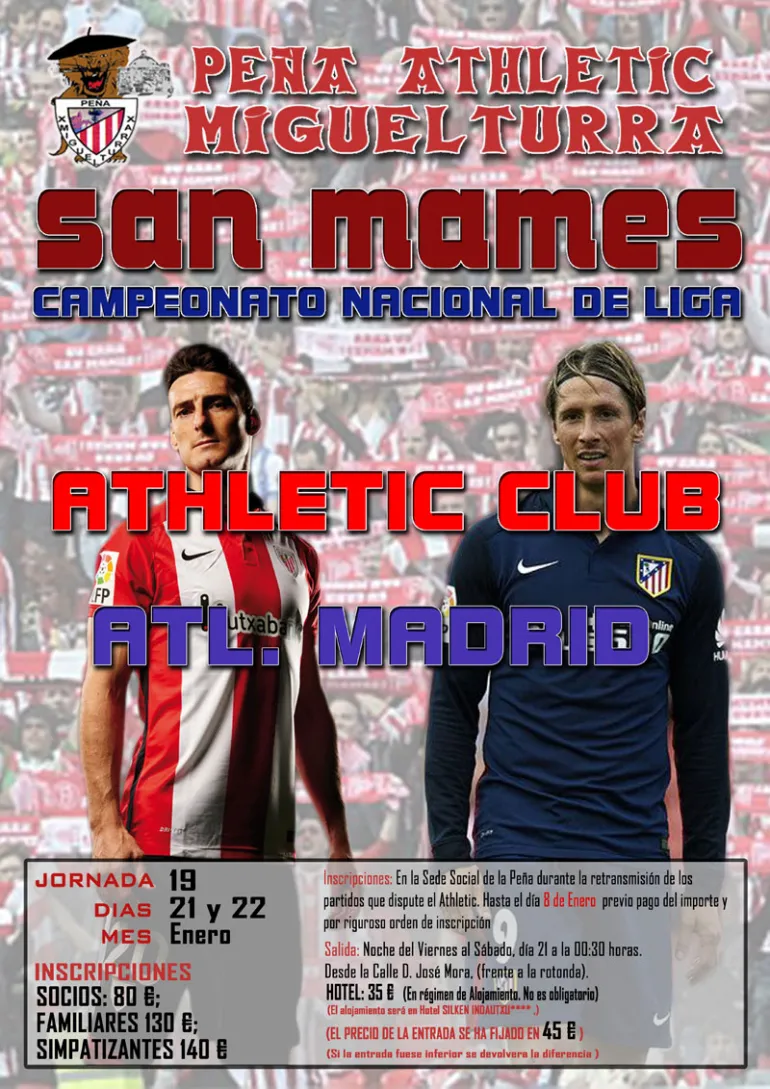 imagen cartel Peña Atlhétic, diciembre 2016