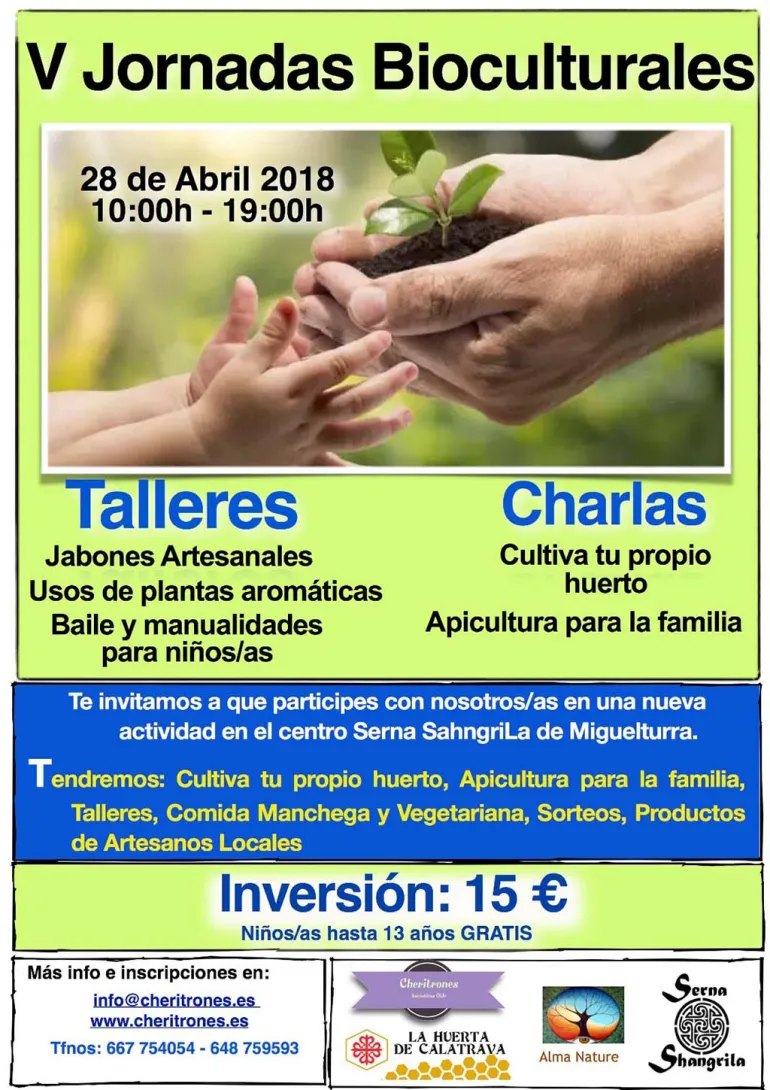 imagen del cartel de las Jornadas Bioculturales Cheritrones, abril 2018