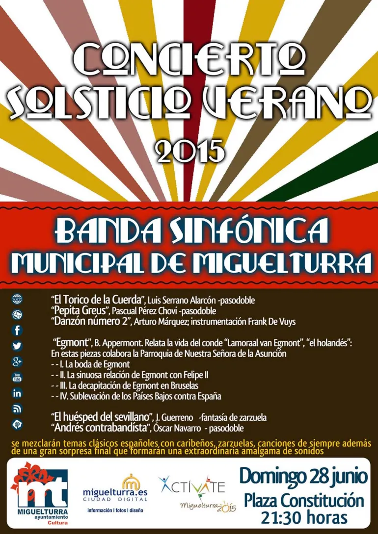 imagen del cartel del Concierto de Solsticio de Verano, junio 2015