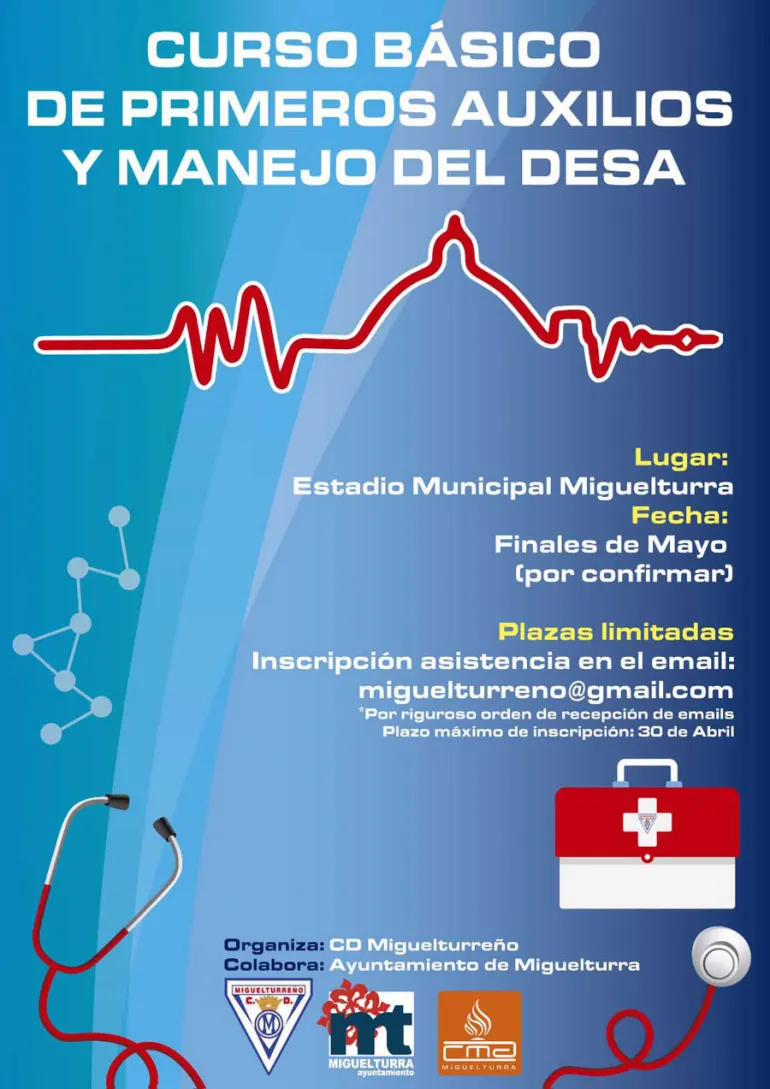 imagen del cartel uso de desfibrilador DESA, abril 2017