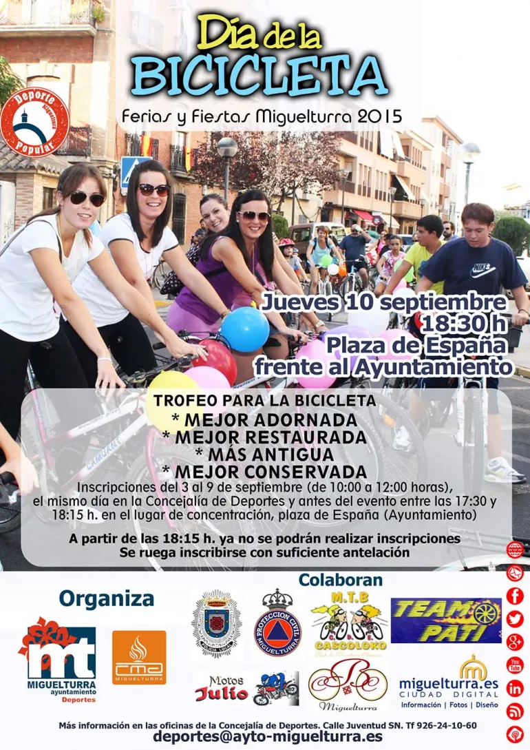 imagen cartel Día de la Bicicleta Ferias 2015 Miguelturra