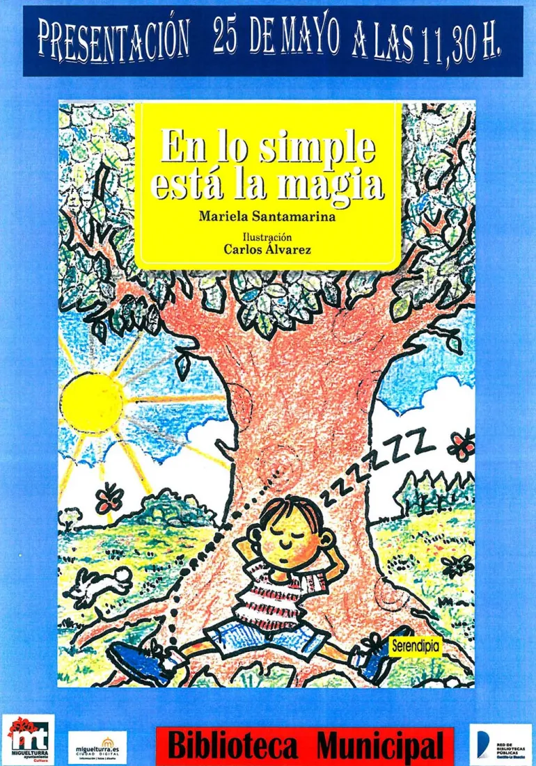 imagen del cartel presentación del libro En lo simple está la magia, mayo de 2016