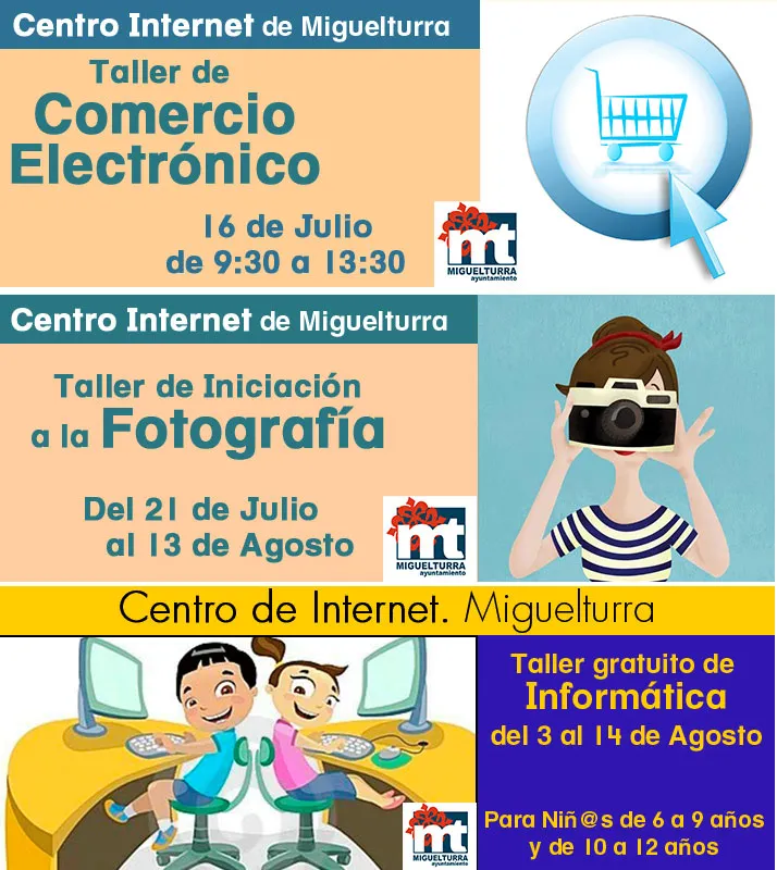 imagen banners de los cursos de verano de informática, julio 2015