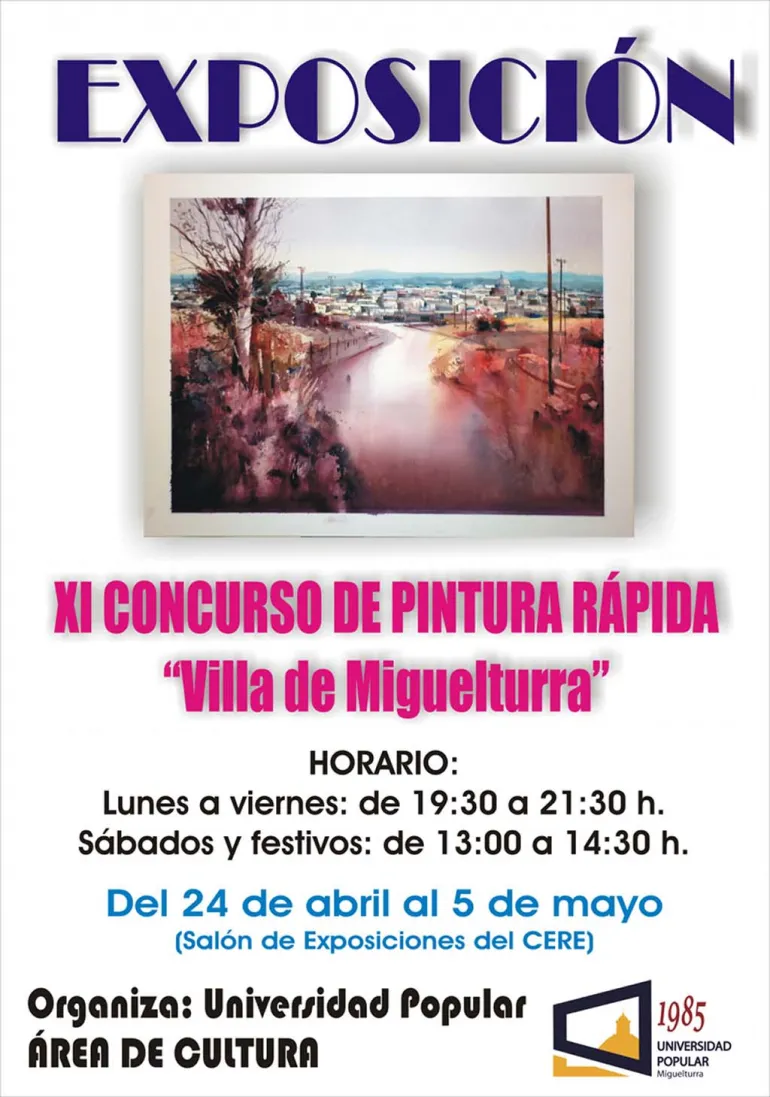 imagen del cartel anunciador exposición obras presentadas y ganadoras al Certamen Pintura Rápida 2017