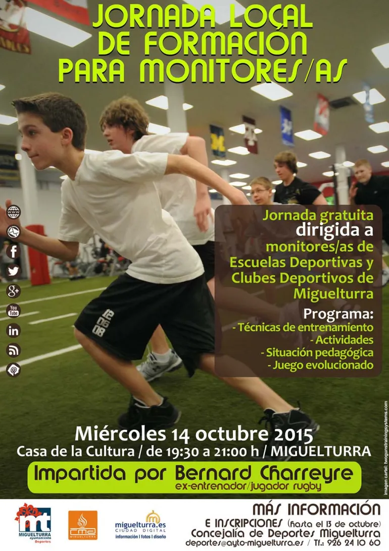imagen cartel jornada formativa deportiva, diseño del portal web, octubre 2015