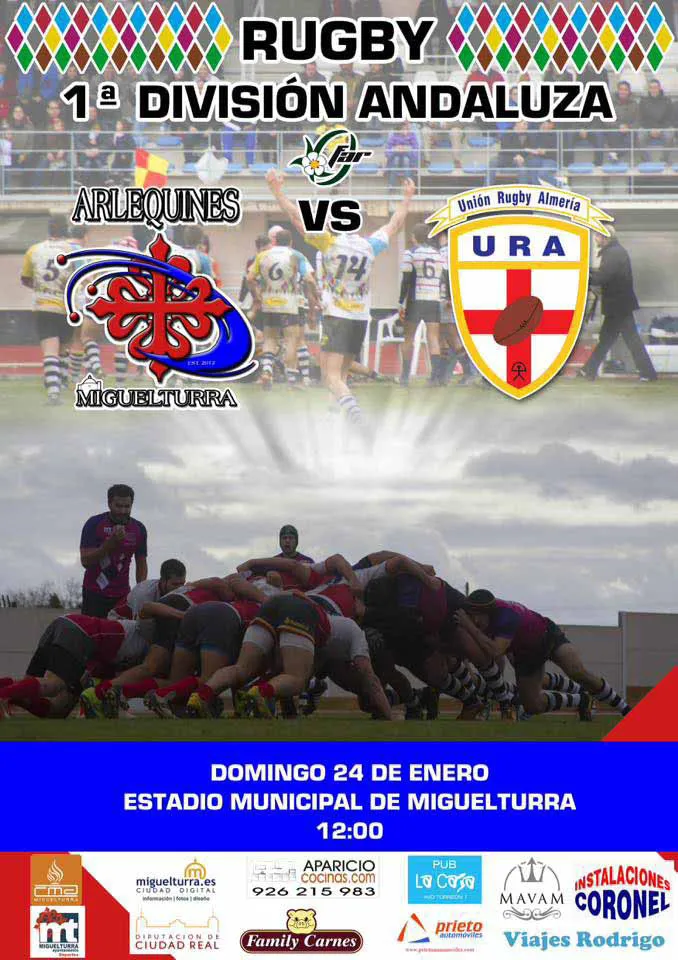 imagen cartel partido de rugby del domingo 24 de enero de 2016
