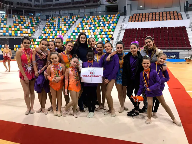 imagen del CDE Volaverunt Miguelturra en el provincial de gimnasia rítmica, marzo 2018