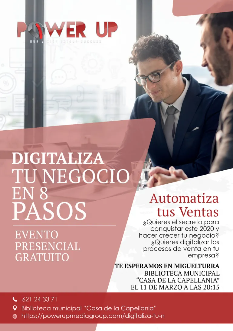 imagen cartel charla sobre digitalización emprearial, marzo 2020