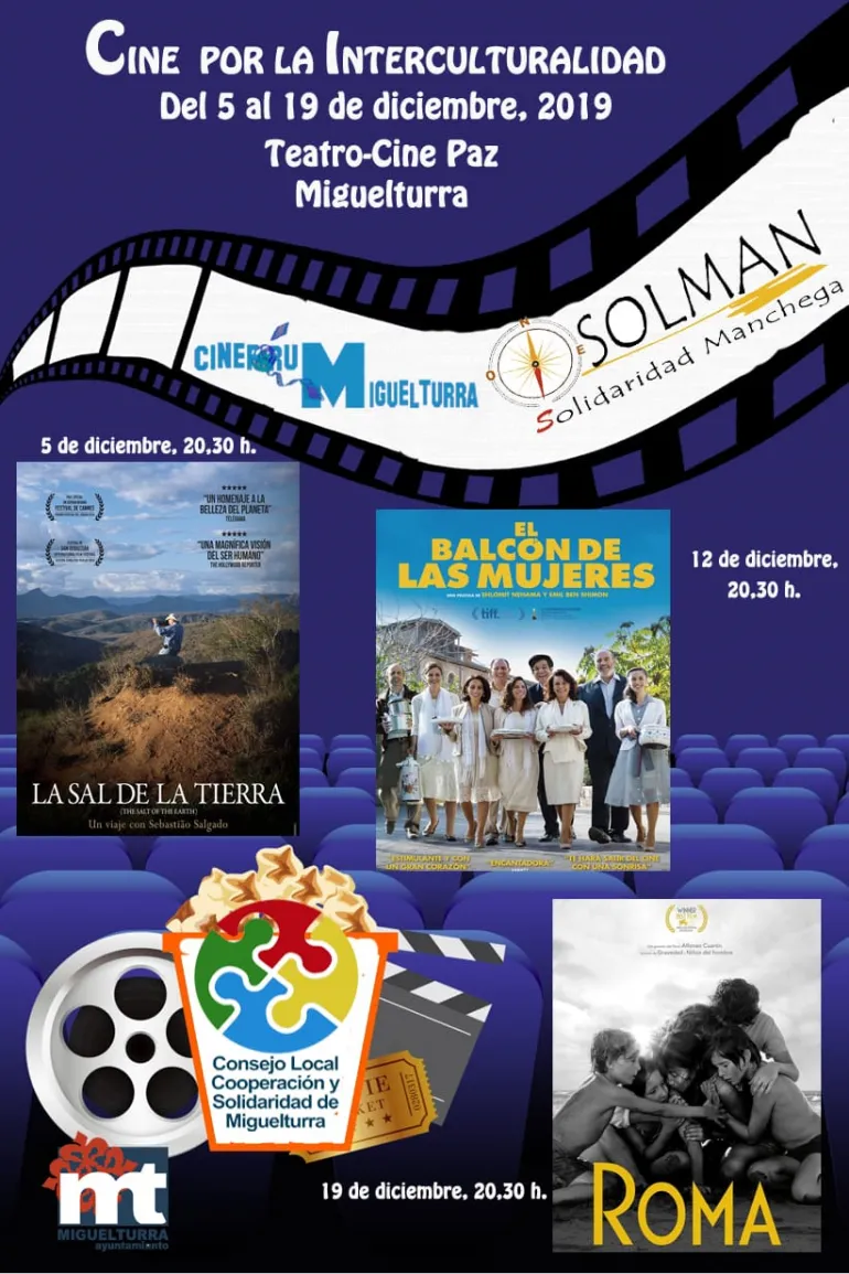 imagen cartel ciclo de cine interculturalidad, diciembre 2019 Miguelturra