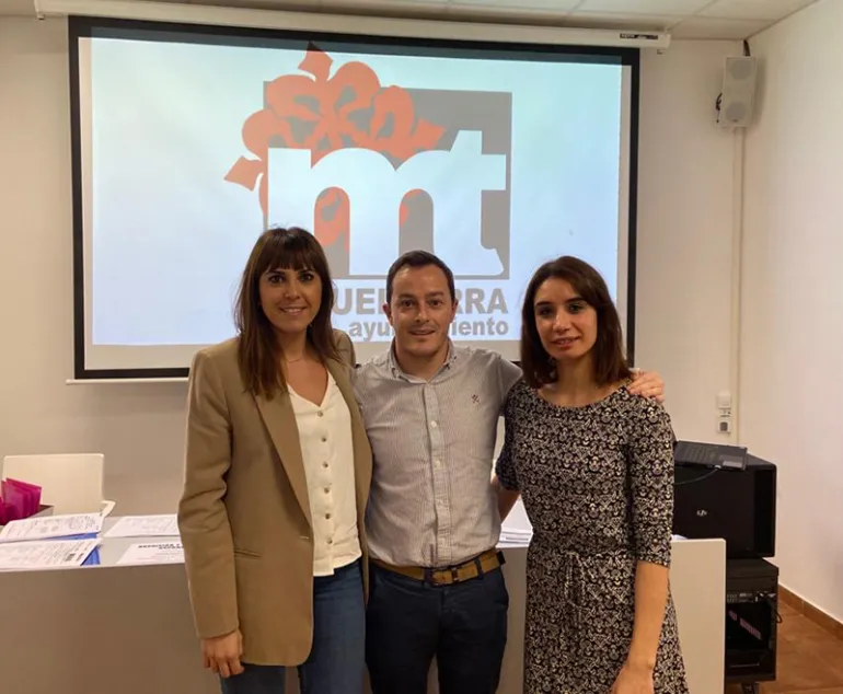 imagen de María del Carmen Mohíno, Diego Rodríguez y Gema Bajo, de izquierda a derecha, diciembre 2019