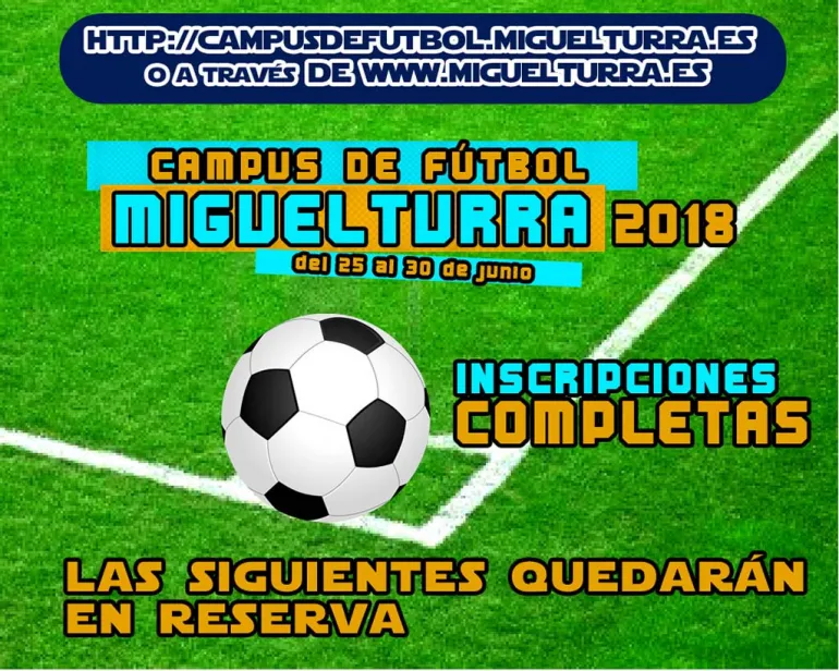 imagen alusiva a que el Campus de Fútbol 2018 de Miguelturra ha llenado las plazas ofertadas, mayo 2018