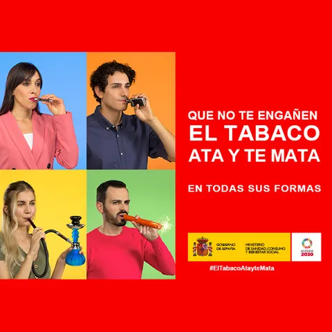 imagen promocional de la campaña El Tabaco Ata y Te Mata, septiembre 2019
