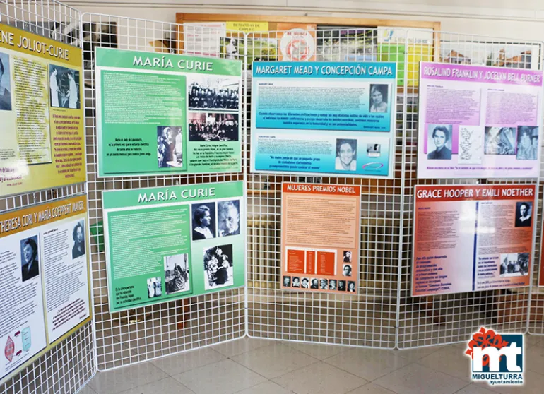 imagen de la exposición Mujeres Científicas ubicada en la Casa de la Cultura, marzo 2018