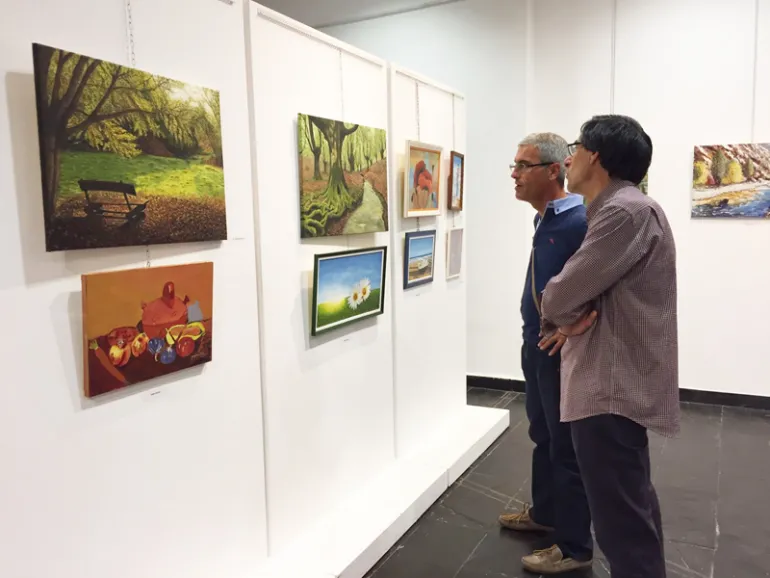 imagen exposición de pintura al óleo de la Universidad Popular, mayo 2017