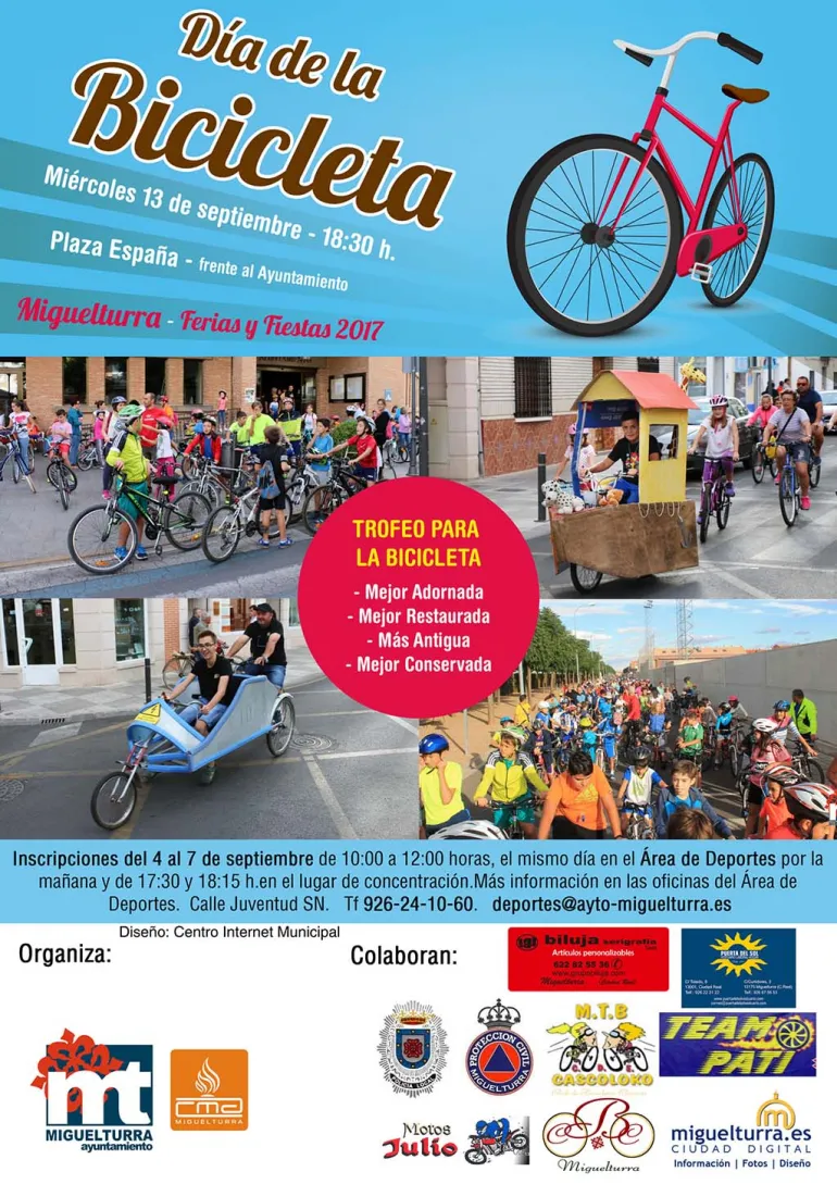 imagen del cartel del Día de la Bicicleta, diseño del Centro de Internet